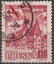Poland - 1954 - Paisaje - 1,50 ZT - Verde - Polonia, Landscape - Scott C38 - Plane Flying Over City Hall Wroclaw - 0